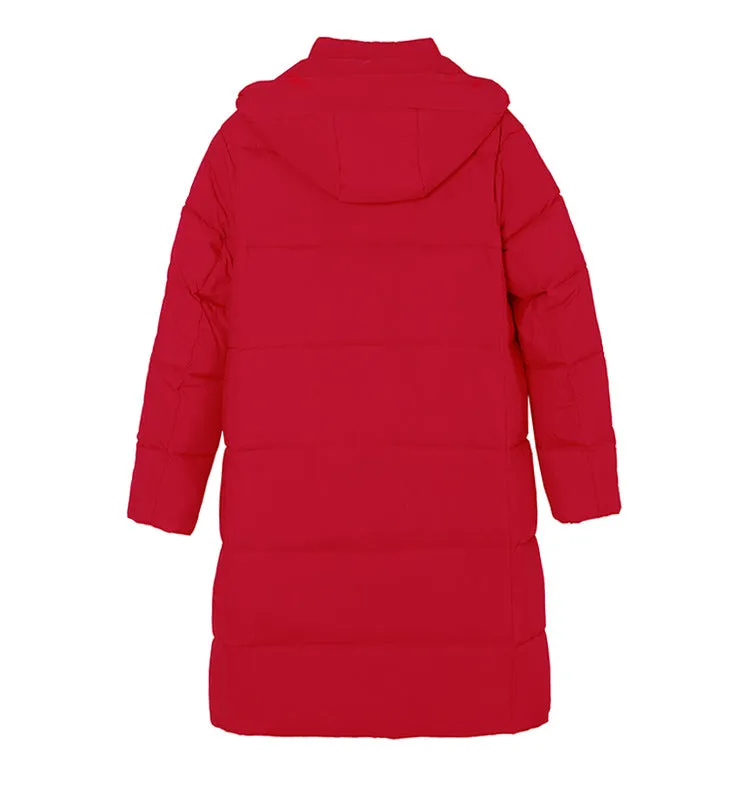 Thickened Hooded Puffer Coat in Relaxed-Fit for Women