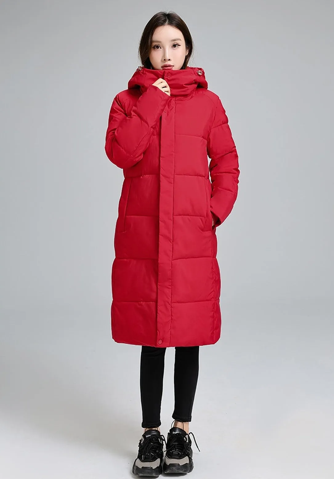 Thickened Hooded Puffer Coat in Relaxed-Fit for Women