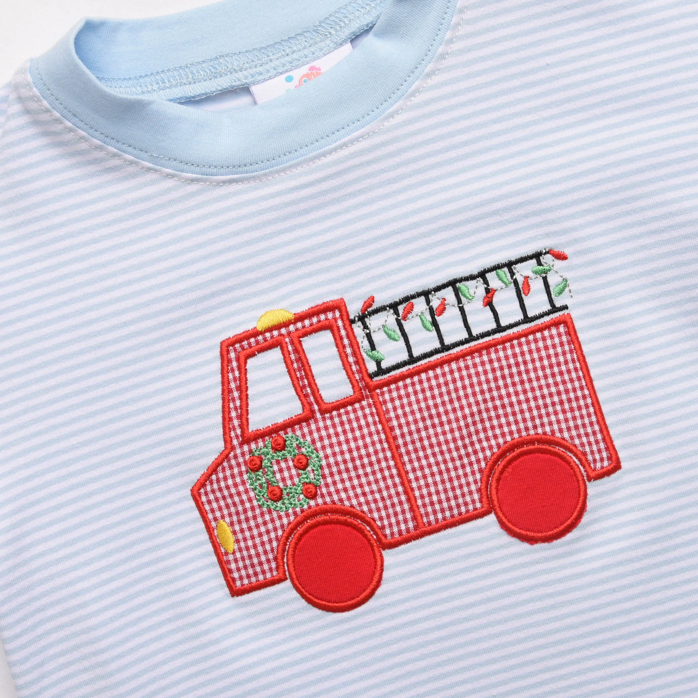 Tinsel Truck Applique Top, Blue