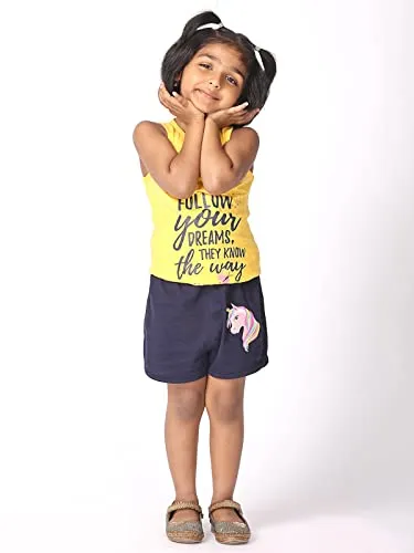 TotzTouch Baby |Kids Girls Regular Shorts Soft Cotton with Cute Animal Prints Combo Pack of 5 Multicolored Age 2-3 Years