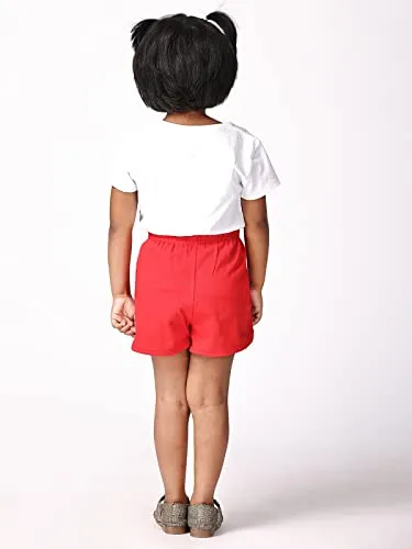 TotzTouch Baby |Kids Girls Regular Shorts Soft Cotton with Cute Animal Prints Combo Pack of 5 Multicolored Age 2-3 Years