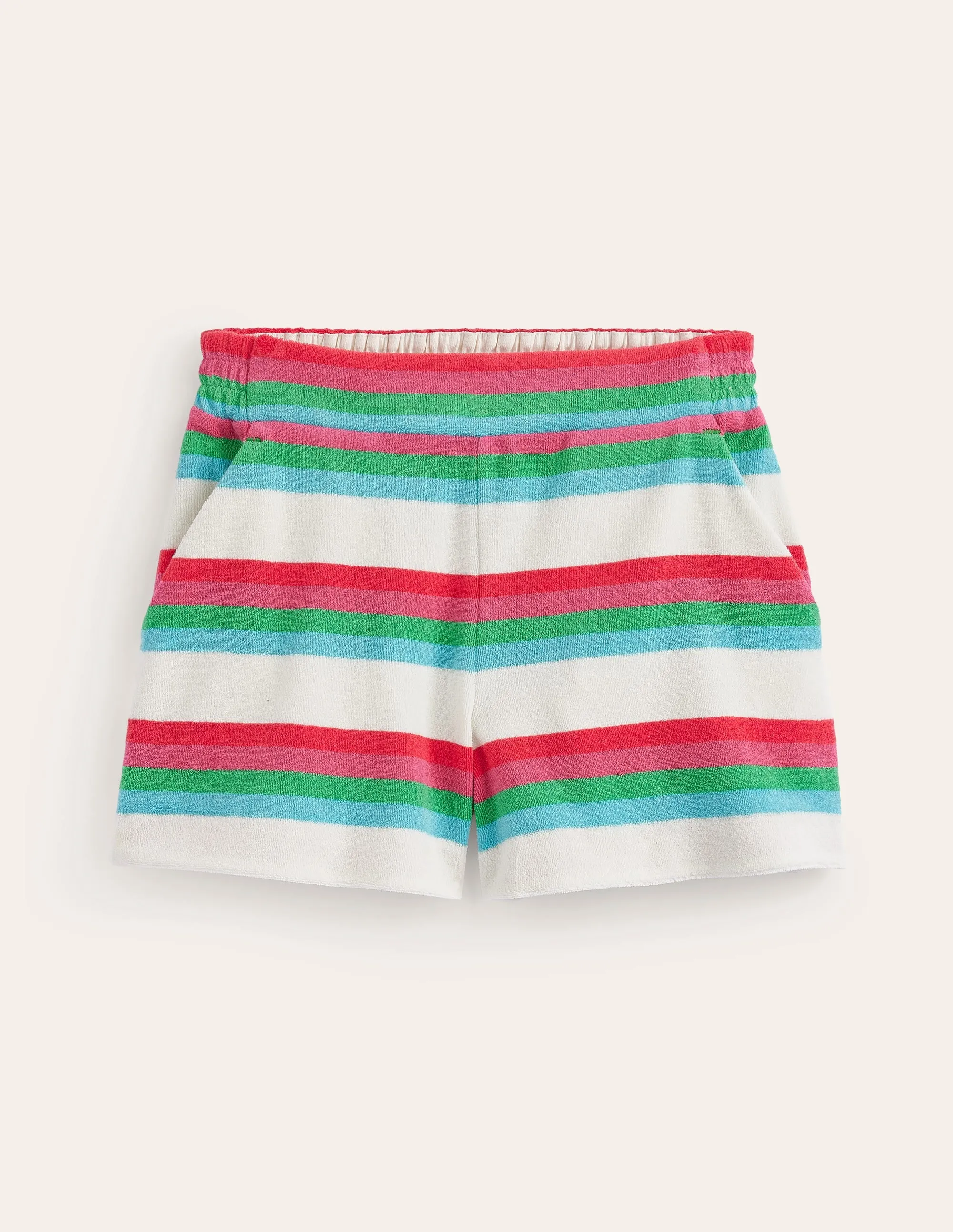 Towelling Shorts-Multi Stripe