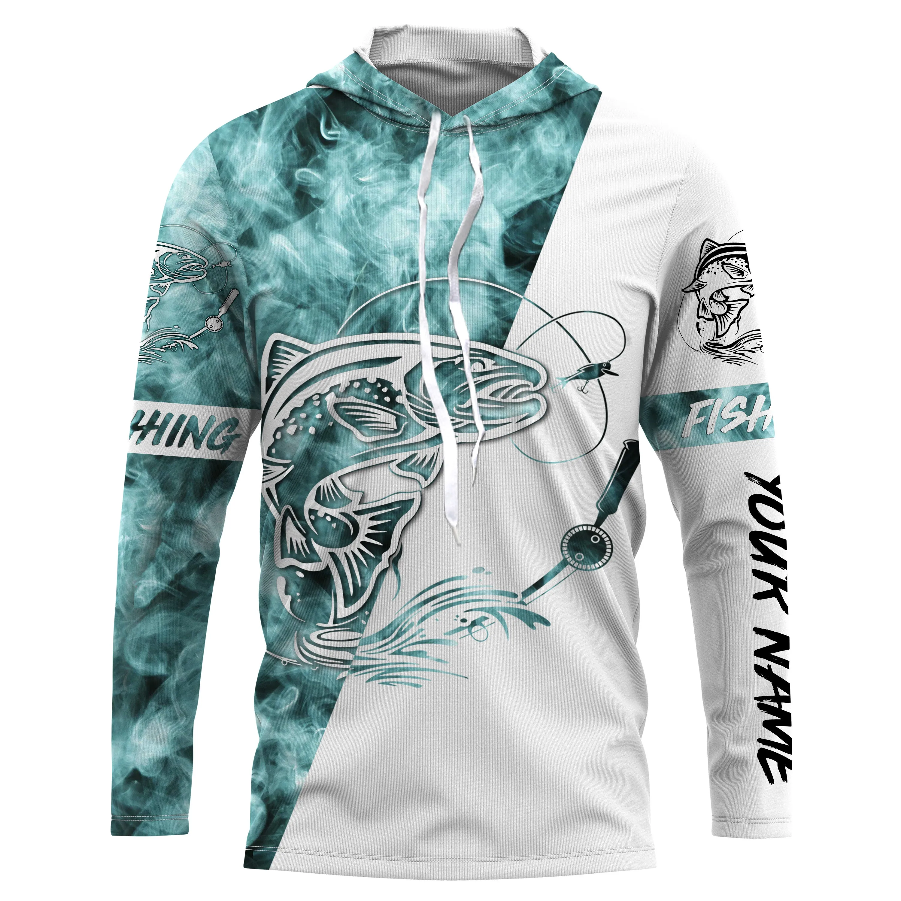 Trout Fishing Blue Smoke 3D Custom Name Shirts Personalized Fishing Gifts | Long sleeves - SDF141