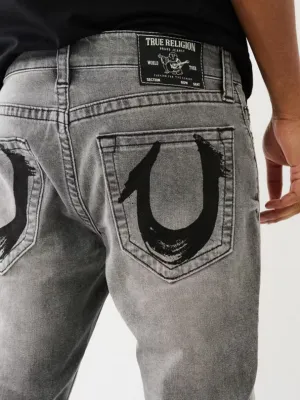 True Religion Men Grey Slim Fit Washed Jeans