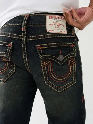 True Religion Mens Super T Ricky Straight Fit Blue Mid Rise Jeans