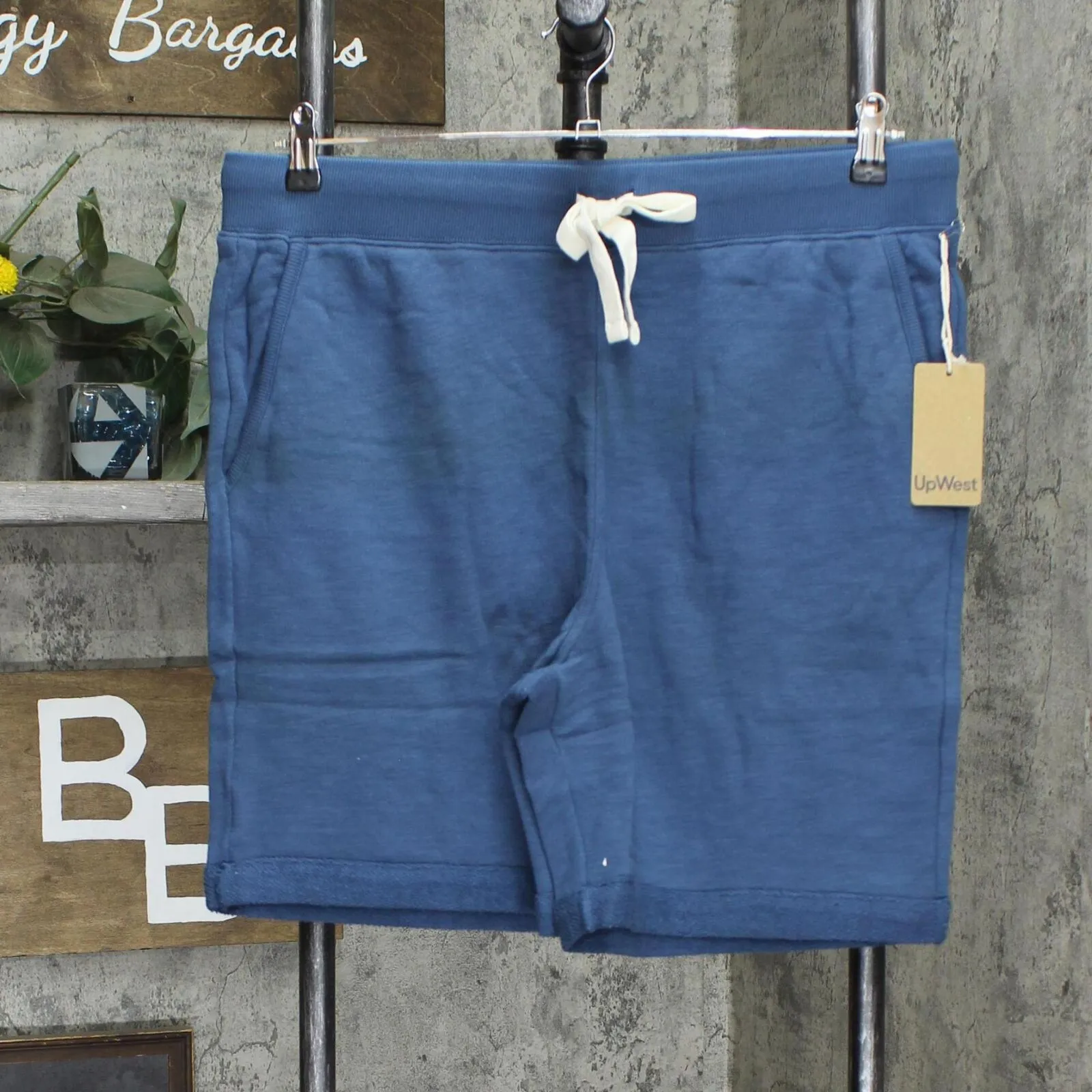 Upwest Mens Pull On Short with Pockets Blue L