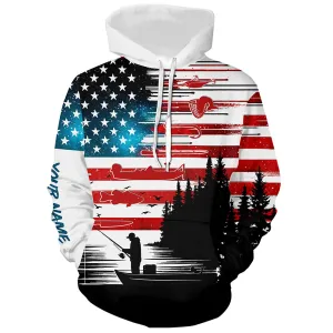 USA flag fishing shirt UV protection personalized fishing Hoodie shirt A71
