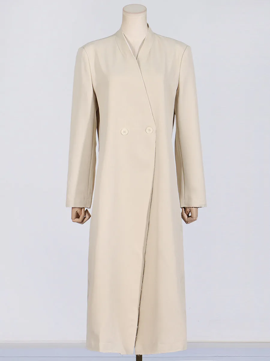 V-Neck Two-Button Long-Sleeve Blazer