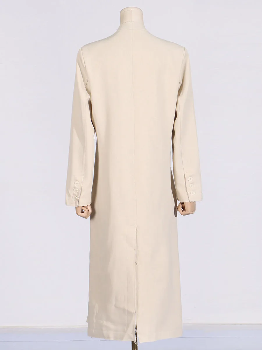 V-Neck Two-Button Long-Sleeve Blazer