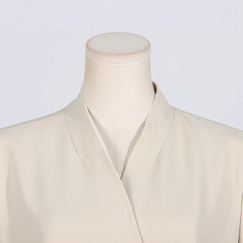 V-Neck Two-Button Long-Sleeve Blazer