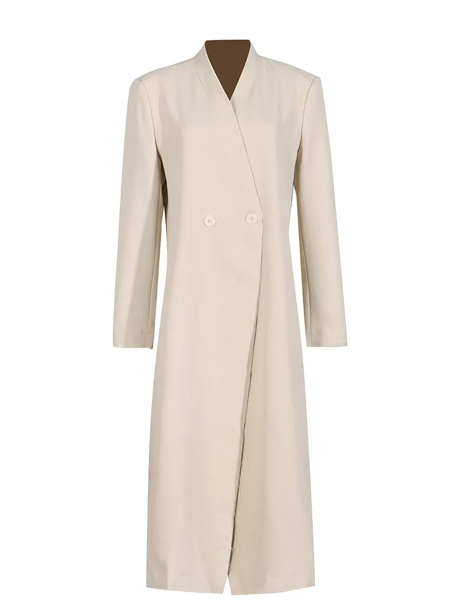 V-Neck Two-Button Long-Sleeve Blazer