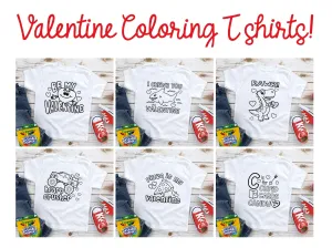Valentine Coloring T Shirts - Toddler Sizes