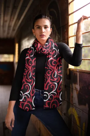 VALENTINE RED VINE SILK WOMEN SCARF - VALENTINE DAY COLLECTION