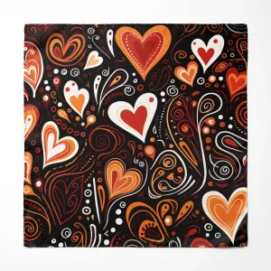 VALENTINES LOVE HEART SILK POCKET SQUARE - VALENTINE DAY COLLECTION