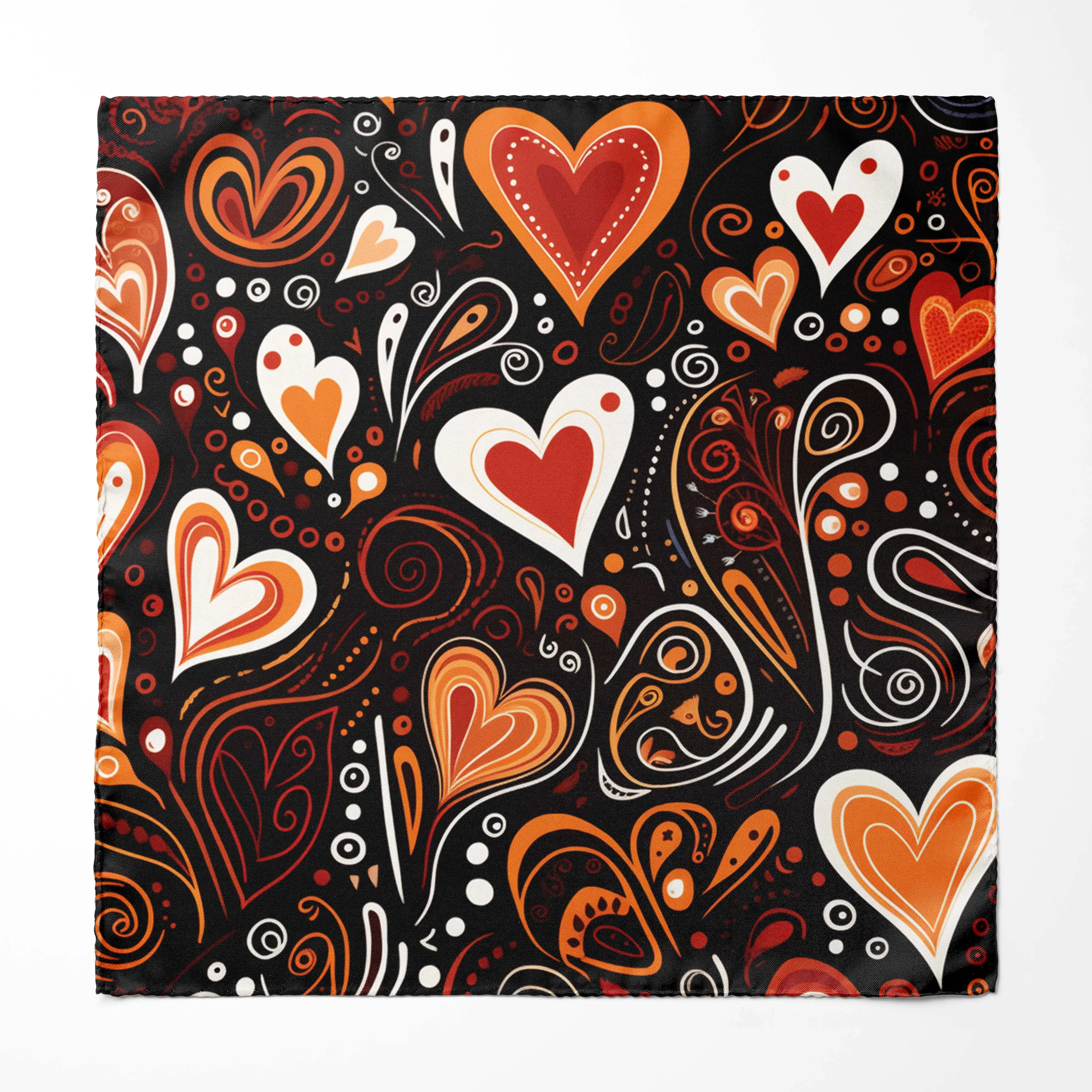 VALENTINES LOVE HEART SILK POCKET SQUARE - VALENTINE DAY COLLECTION