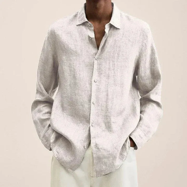 Versatile and lightweight men's linen shirt, elegantly styled