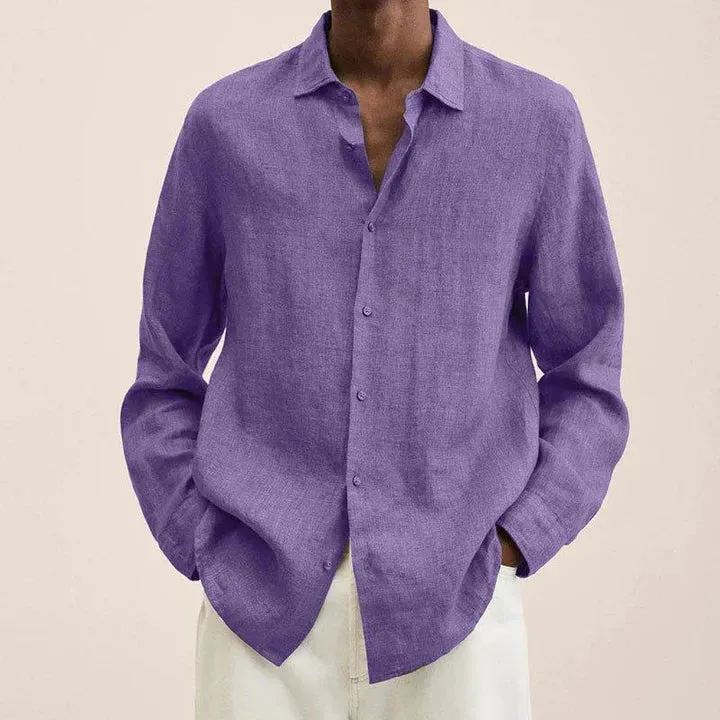 Versatile and lightweight men's linen shirt, elegantly styled