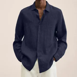 Versatile and lightweight men's linen shirt, elegantly styled