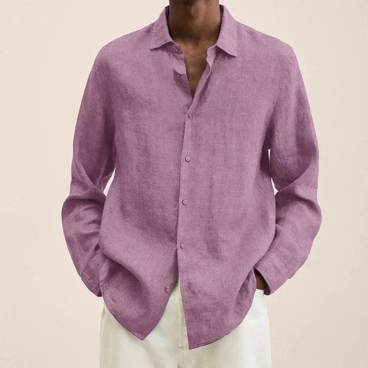 Versatile and lightweight men's linen shirt, elegantly styled
