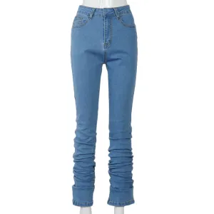 Versatile casual jeans stack pants