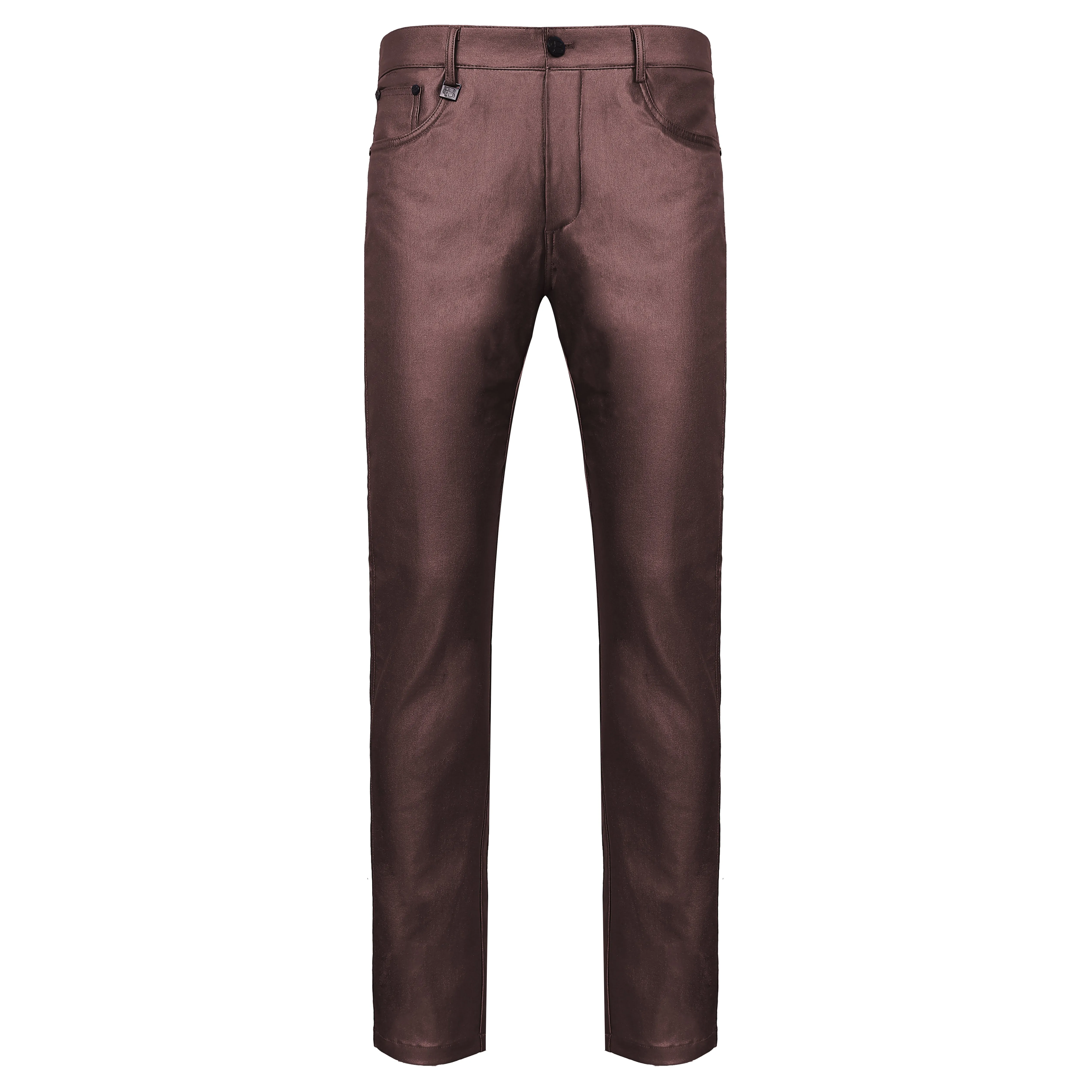 Versatile Vogue Metallic Jeans WINE