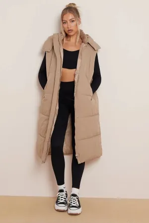 Versatile Waist Tie Hooded Thermal Gilet