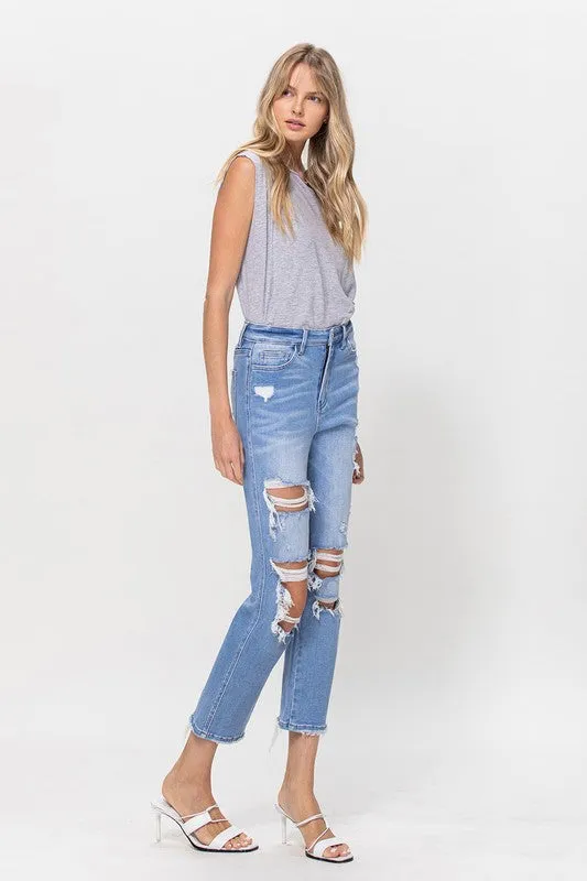 Vervet Stretch Super High Rise Crop Straight