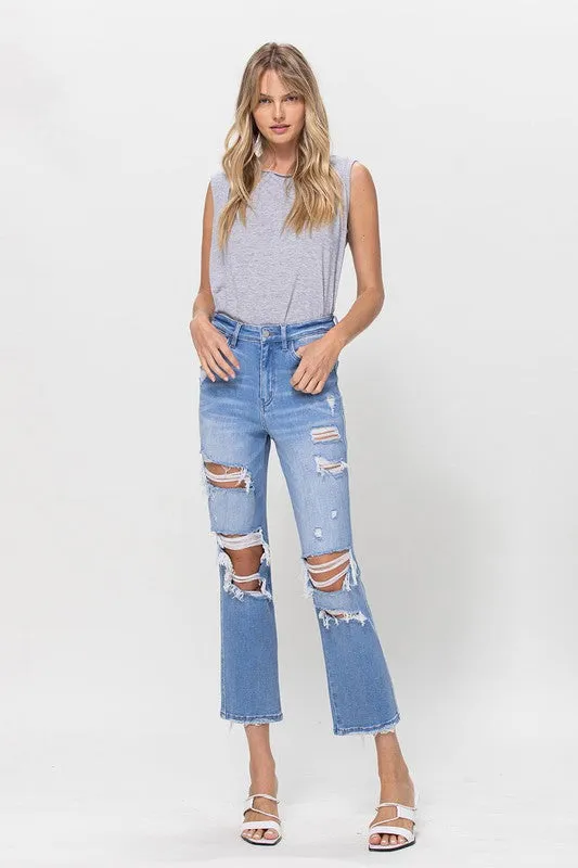 Vervet Stretch Super High Rise Crop Straight