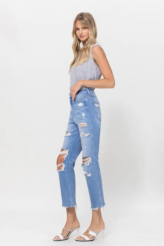 Vervet Stretch Super High Rise Crop Straight