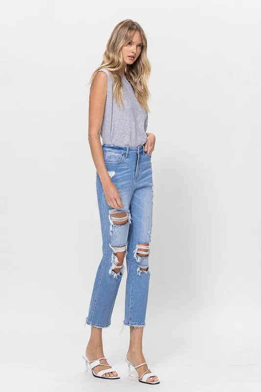 Vervet Stretch Super High Rise Crop Straight