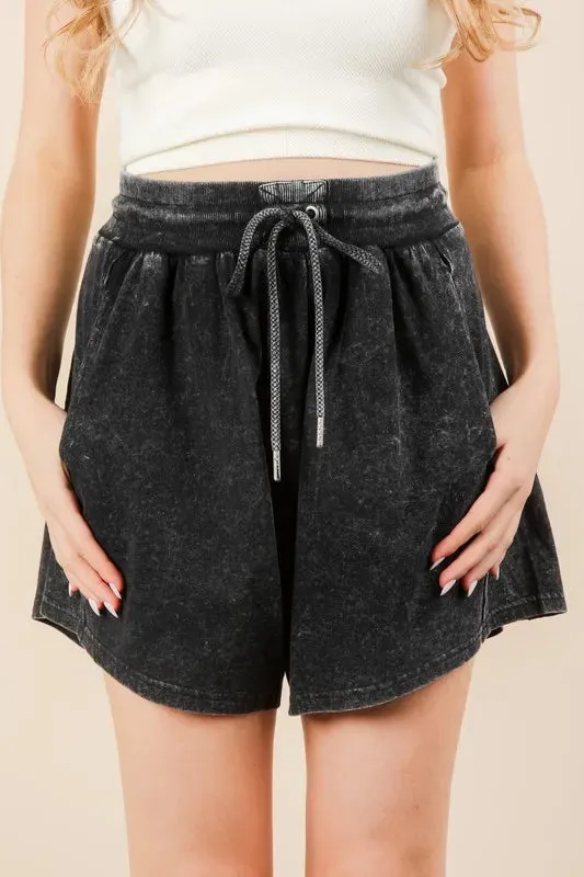 VERY J Mineral Washed Comfy Baggy Shorts S-L
