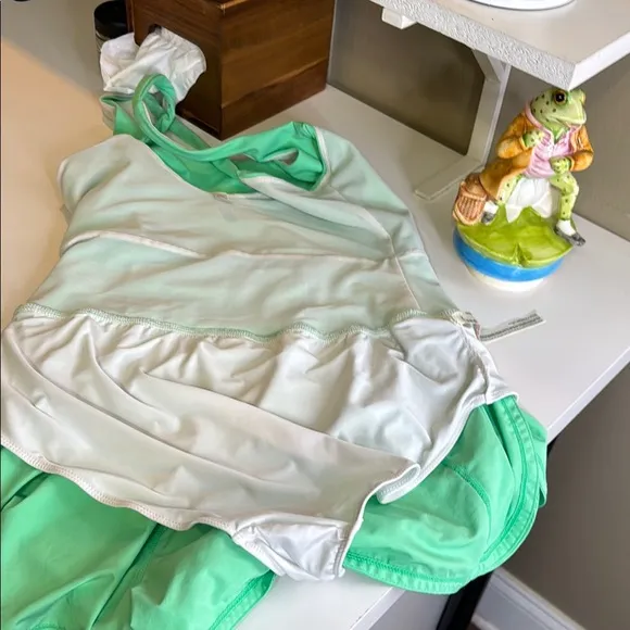 Vibrant Green One Piece with Cutout and Shorts Style