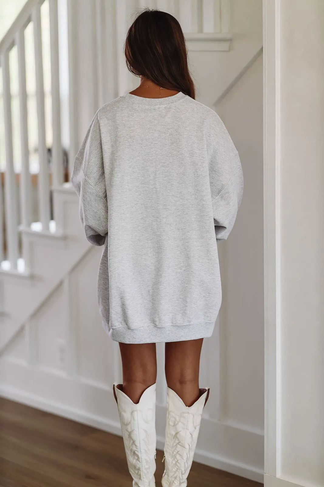 Vintage Dallas Football Oversized Sweatshirt - Grey