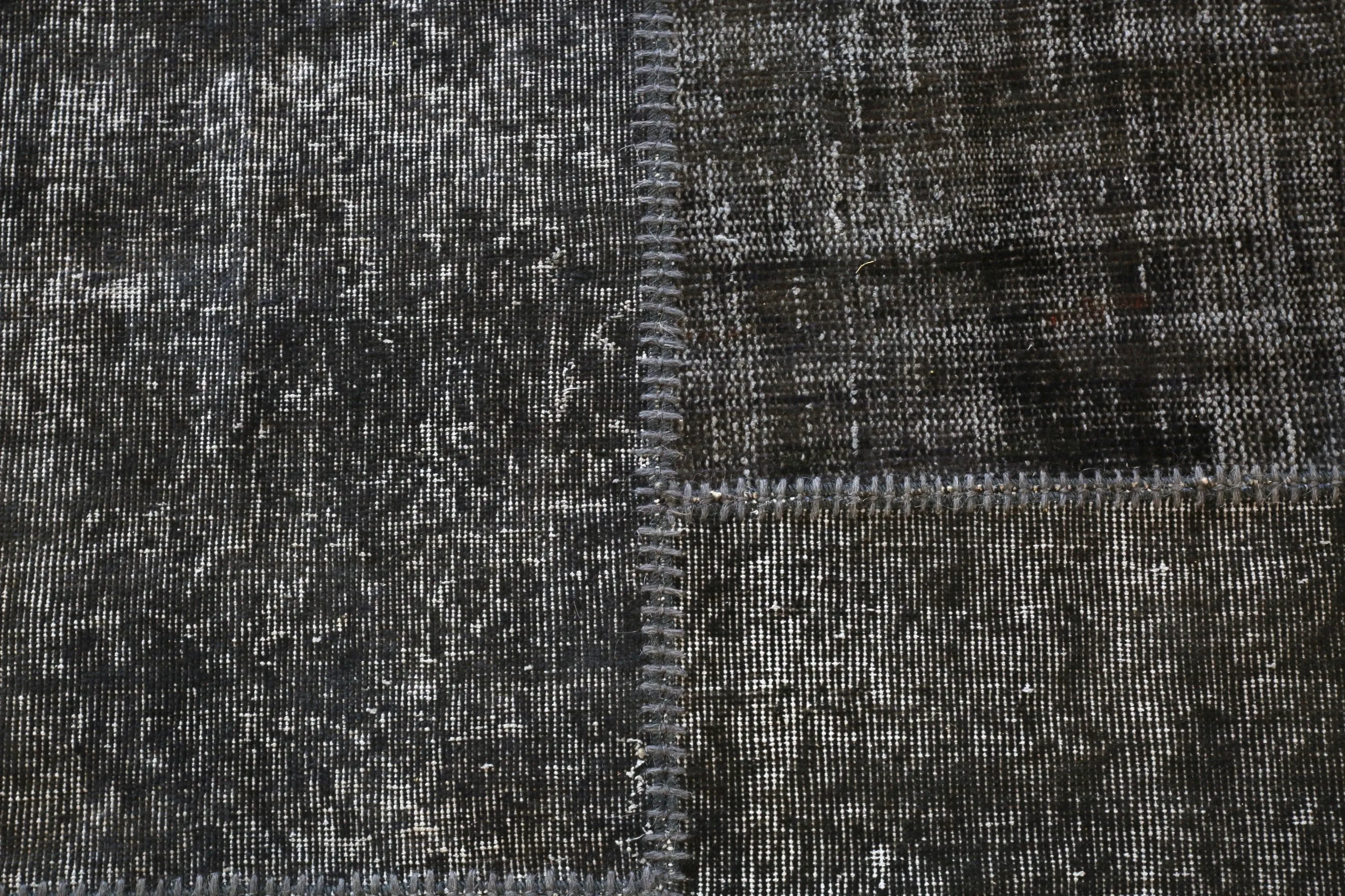 Vintage Patchwork Isparta Rug overdyed in Black 10ftx13ft