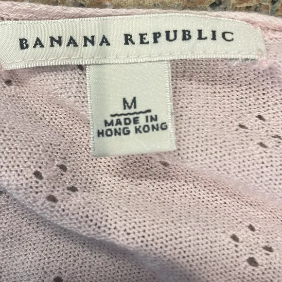 Vintage Y2K banana republic pink long sleeve eyelet shrug bolero sweater size M