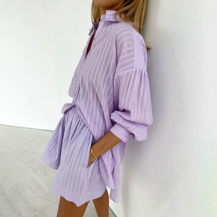 Violet | Easy Button-Up and Shorts Ensemble