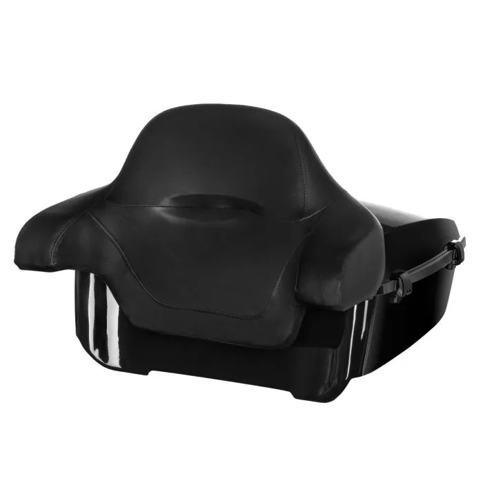 Vivid Black King Tour Pack w/ Full Backrest & Black Hardware for Harley® Touring '97-'22