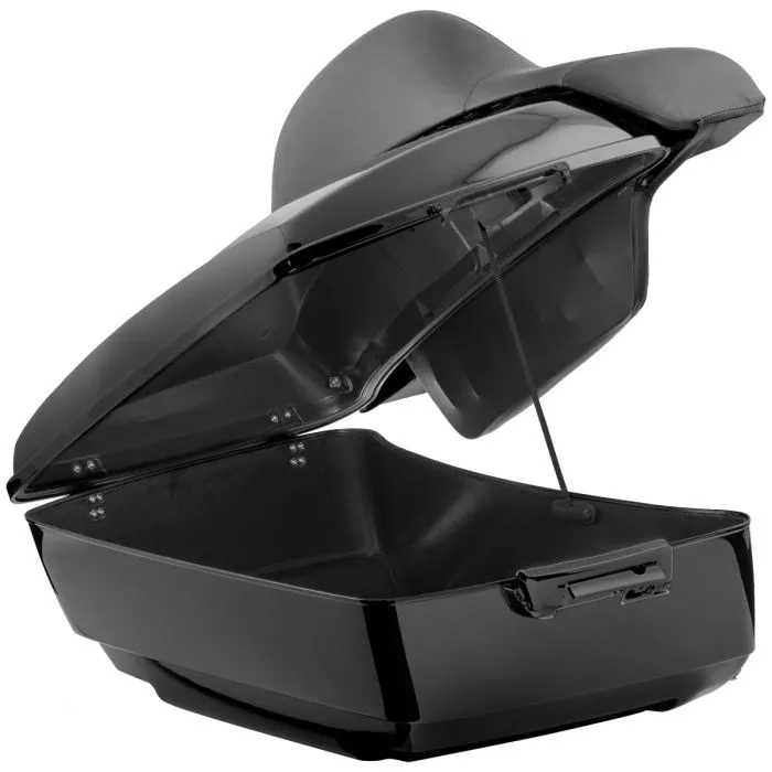 Vivid Black King Tour Pack w/ Full Backrest & Black Hardware for Harley® Touring '97-'22