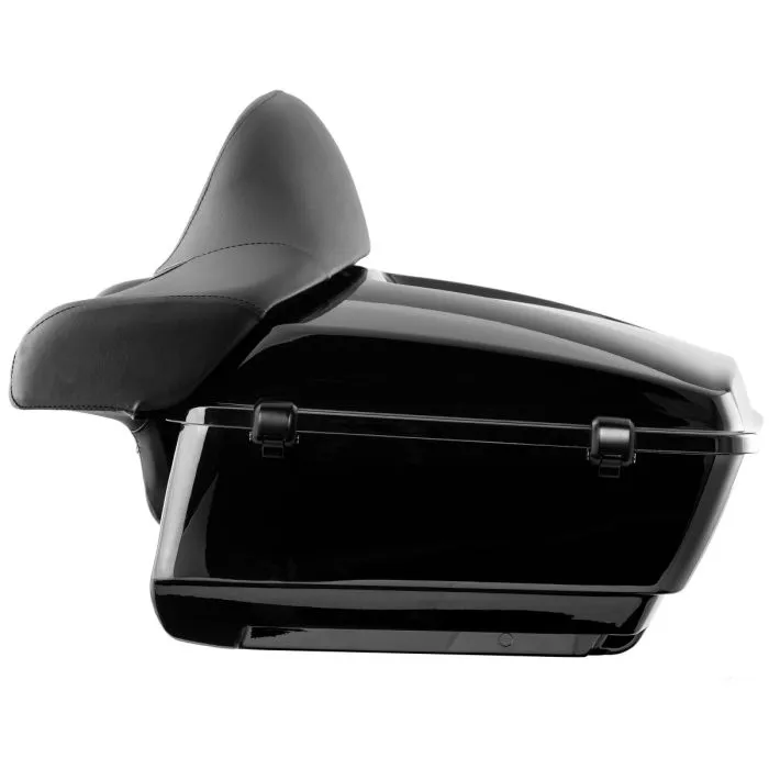 Vivid Black King Tour Pack w/ Full Backrest & Black Hardware for Harley® Touring '97-'22