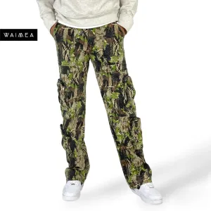 WaiMea Men Baggy Fit Jeans (Olive Camo)