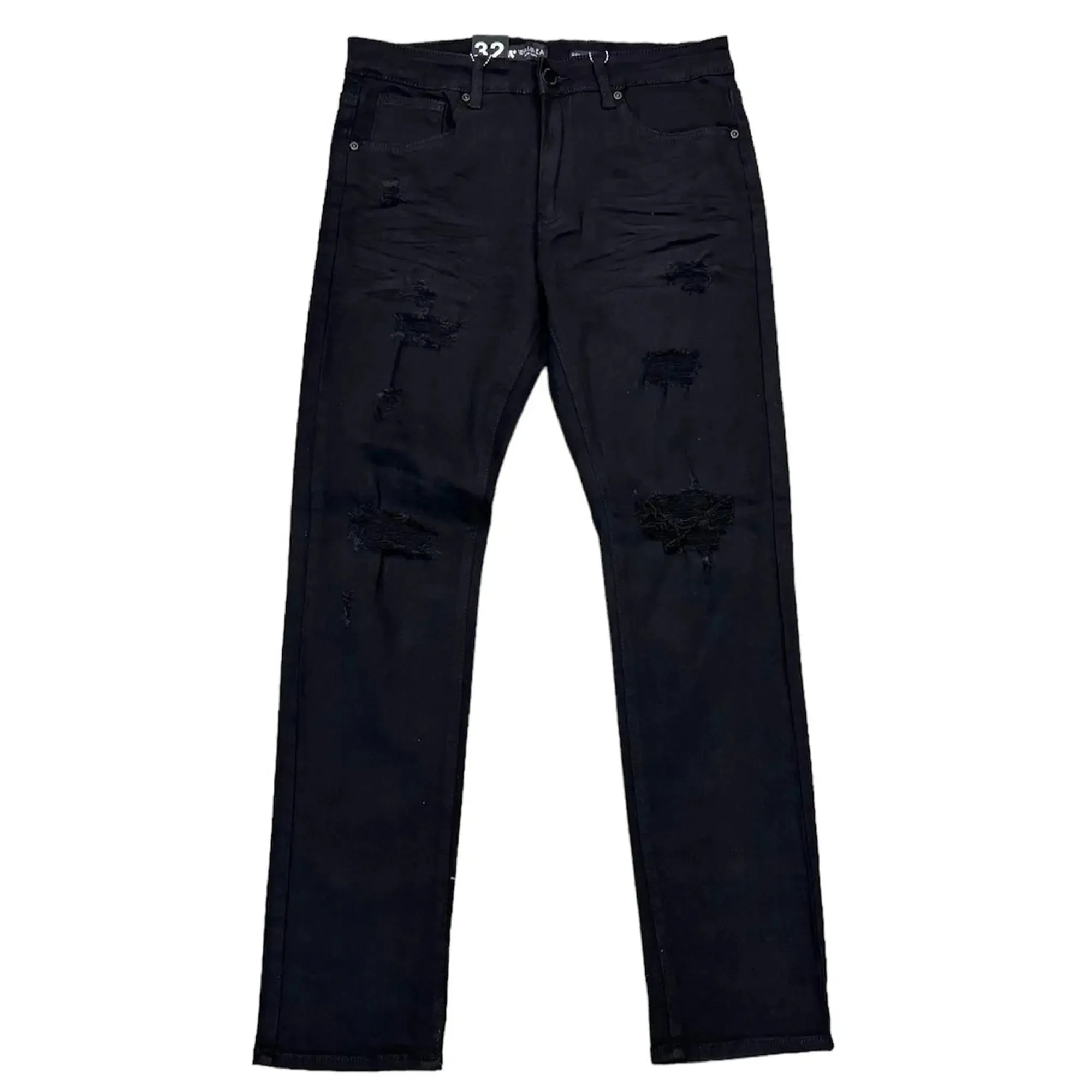 WaiMea Men Flex Skinny Fit Jeans (Jet Black)