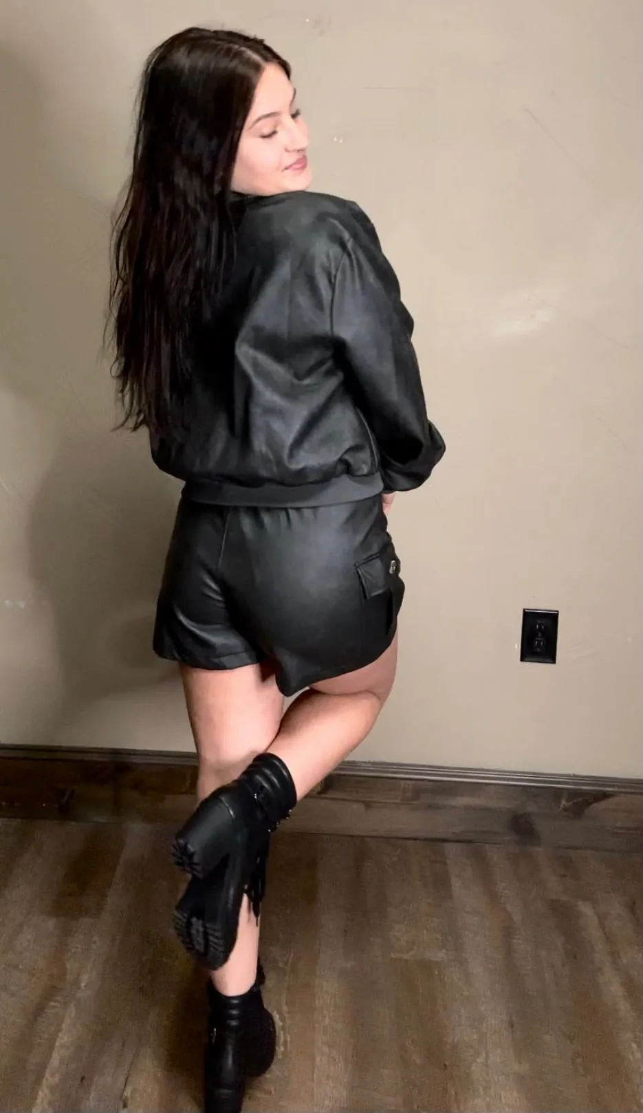 WASHED VEGAN LEATHER JACKET