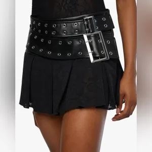 WeWoreWhat Pleated Micro Mini Skirt in Color Black Size 2