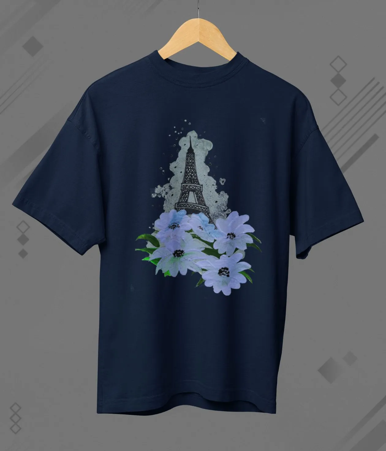 Whispers Of Paris - Terry Oversized T-Shirt - Dark