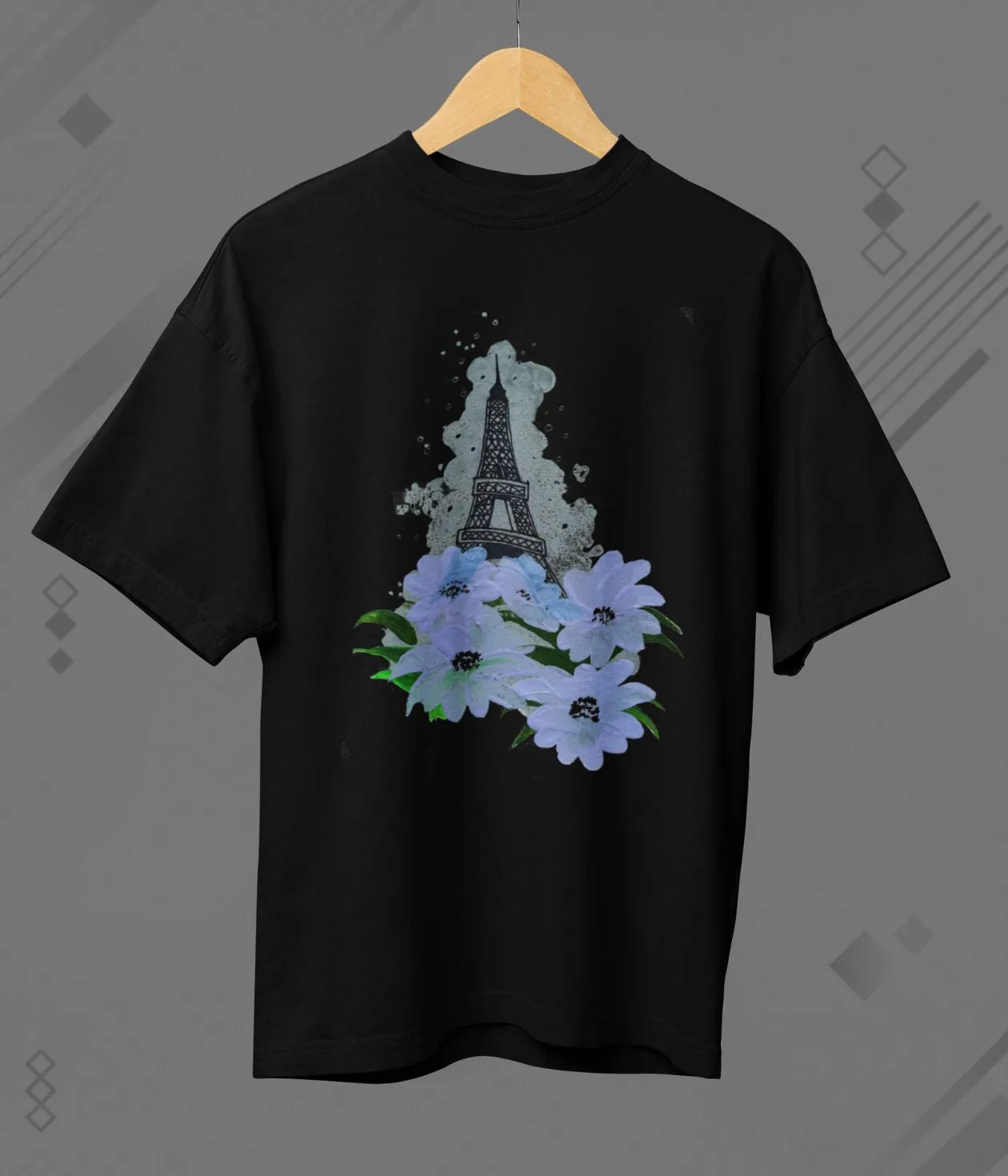 Whispers Of Paris - Terry Oversized T-Shirt - Dark