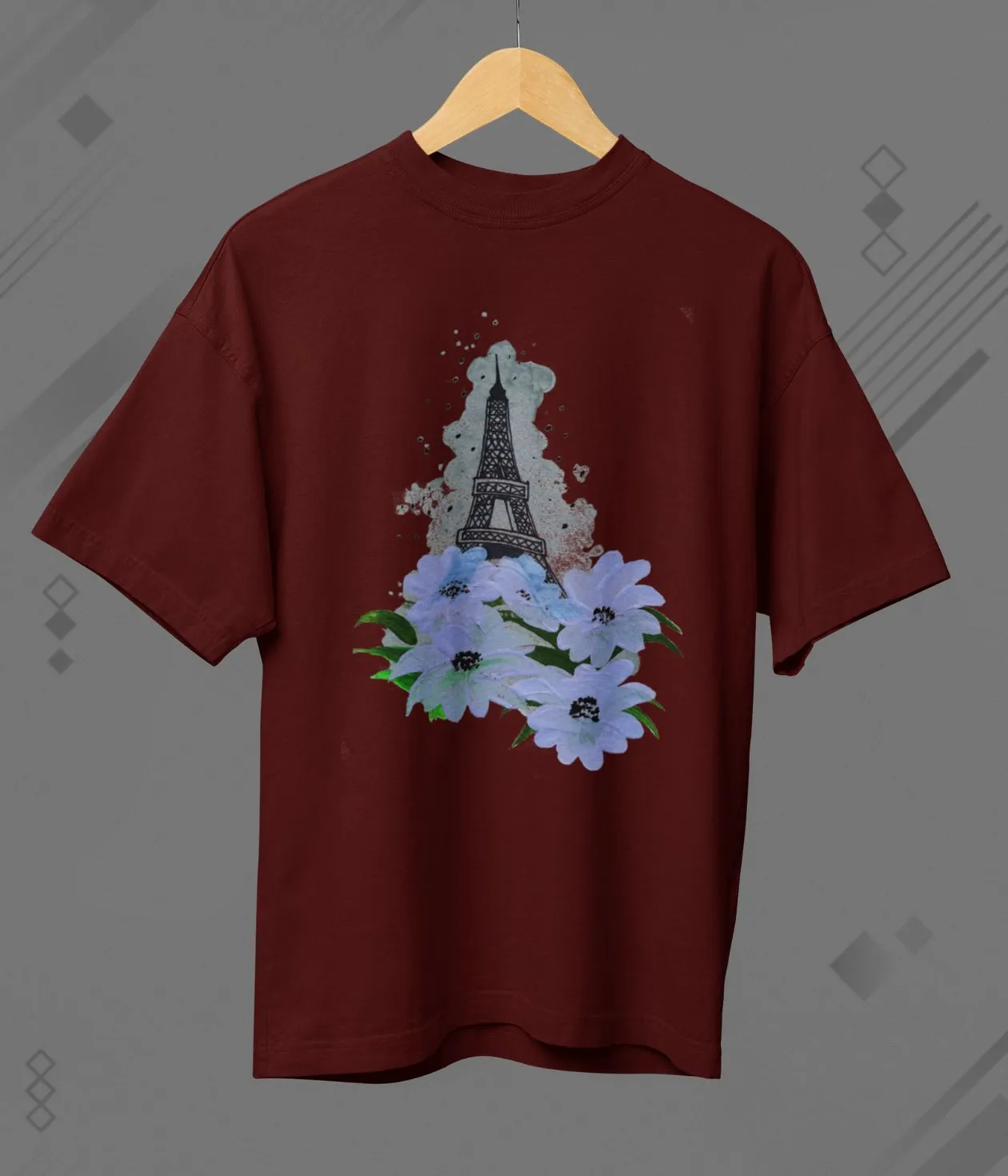 Whispers Of Paris - Terry Oversized T-Shirt - Dark