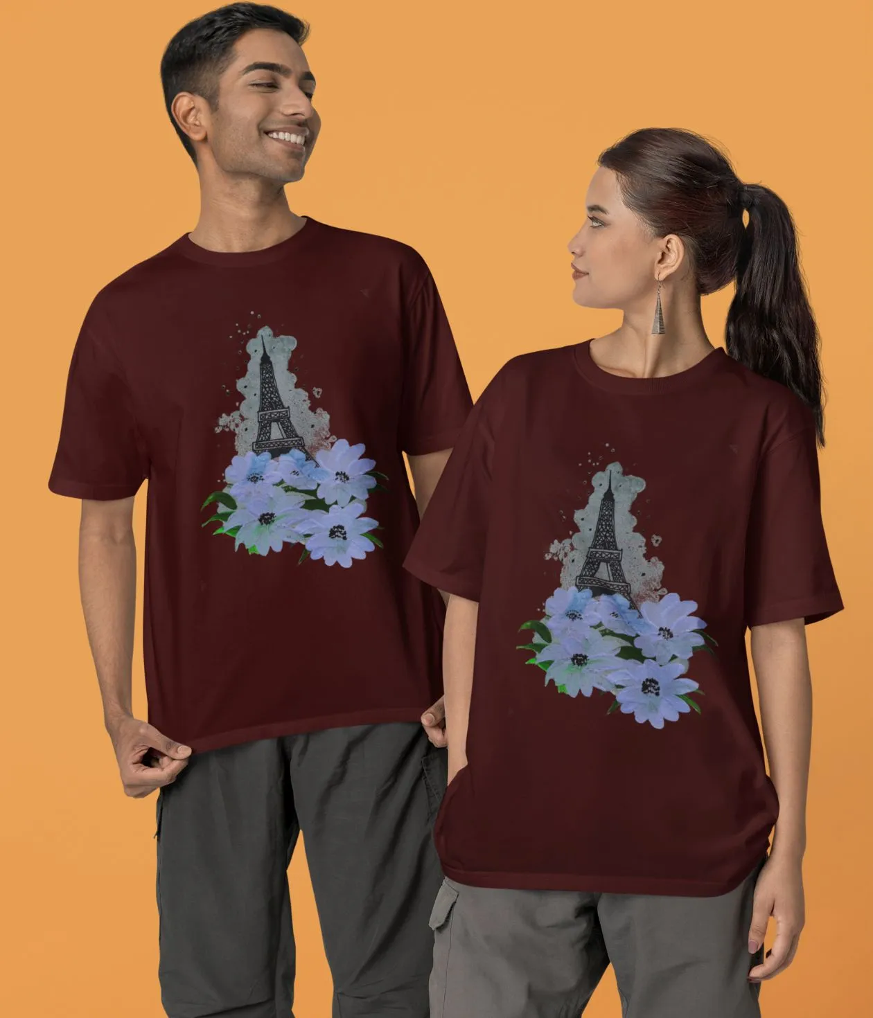 Whispers Of Paris - Terry Oversized T-Shirt - Dark