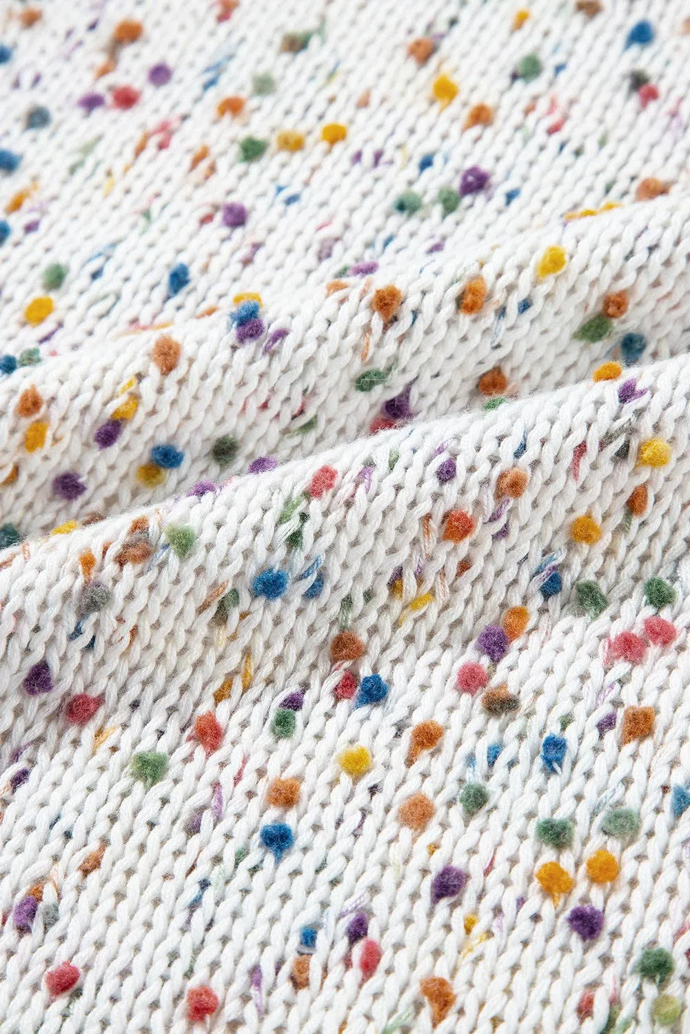 White Confetti Long Sleeve Cardigan