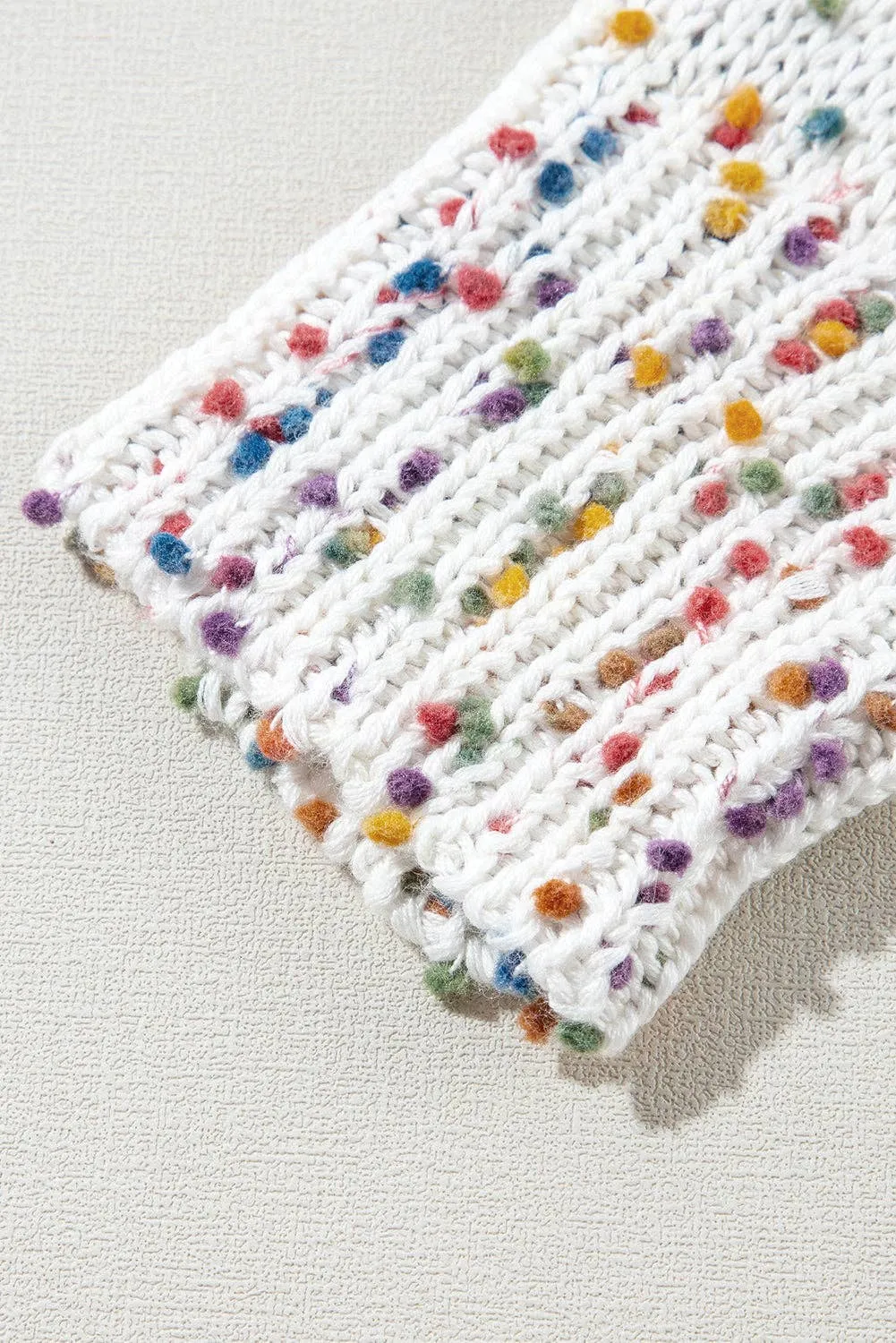 White Confetti Long Sleeve Cardigan
