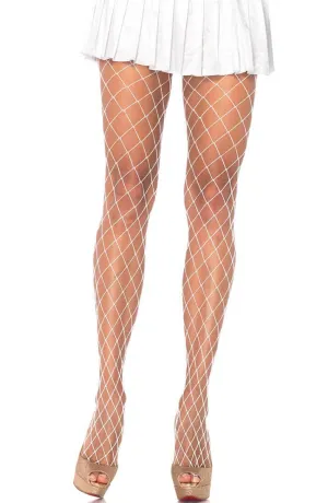 White fence net pantyhose